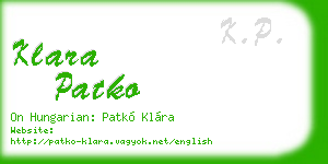 klara patko business card